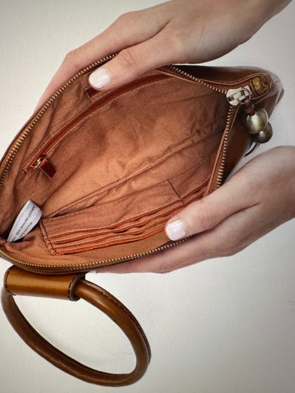 HOBO Sable Wristlet Clutch in Truffle & Antique Brass Studs.  New without tags. - Picture 2 of 5